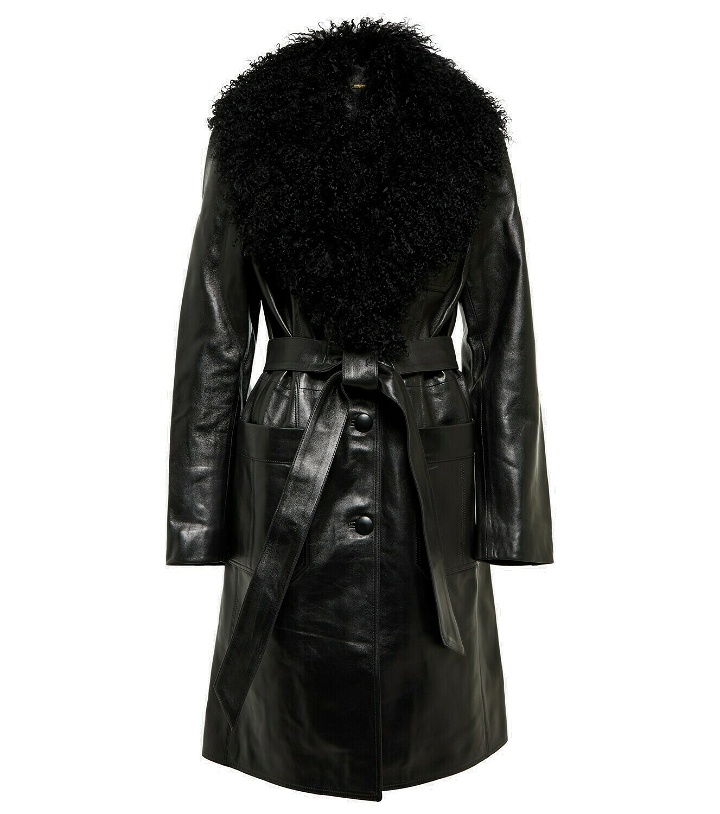 Photo: Dodo Bar Or Shearling-trimmed leather coat