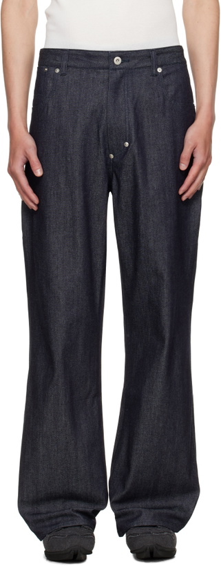 Photo: SAGE NATION Navy Straight Rivet Jeans