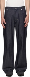 SAGE NATION Navy Straight Rivet Jeans