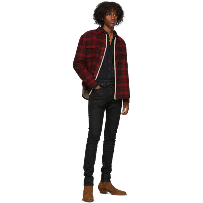 Saint Laurent Red Plaid Classic Western Jacket Saint Laurent