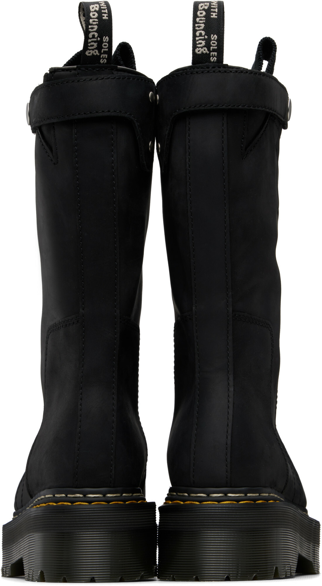 Rick Owens Black Dr. Martens Edition Quad Sole Pull On Boots