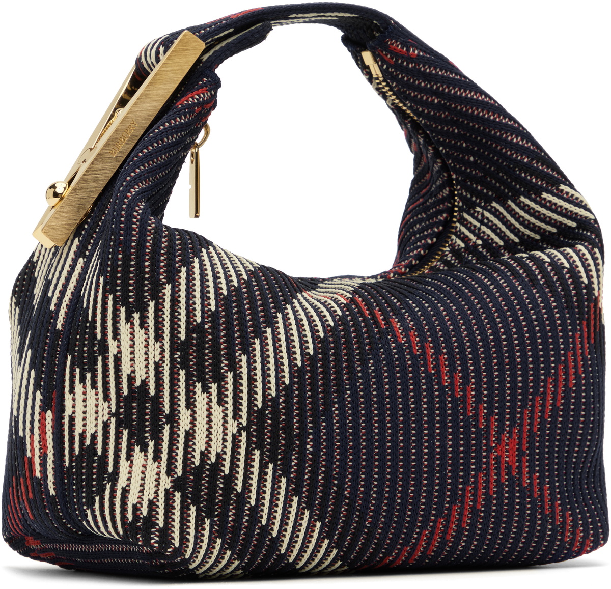 【送関込】Burberry☆バーバリー Mini peg duffle bag BURBERRY Mini Peg Duffle Bag Chain Hand Bag Gray Auth