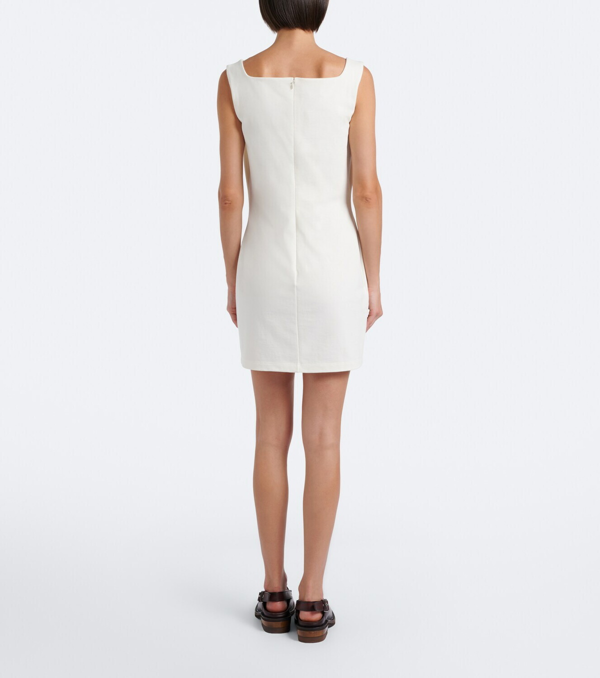 Miu Miu Leather-trimmed cotton jersey minidress