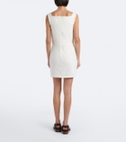 Miu Miu Leather-trimmed cotton jersey minidress