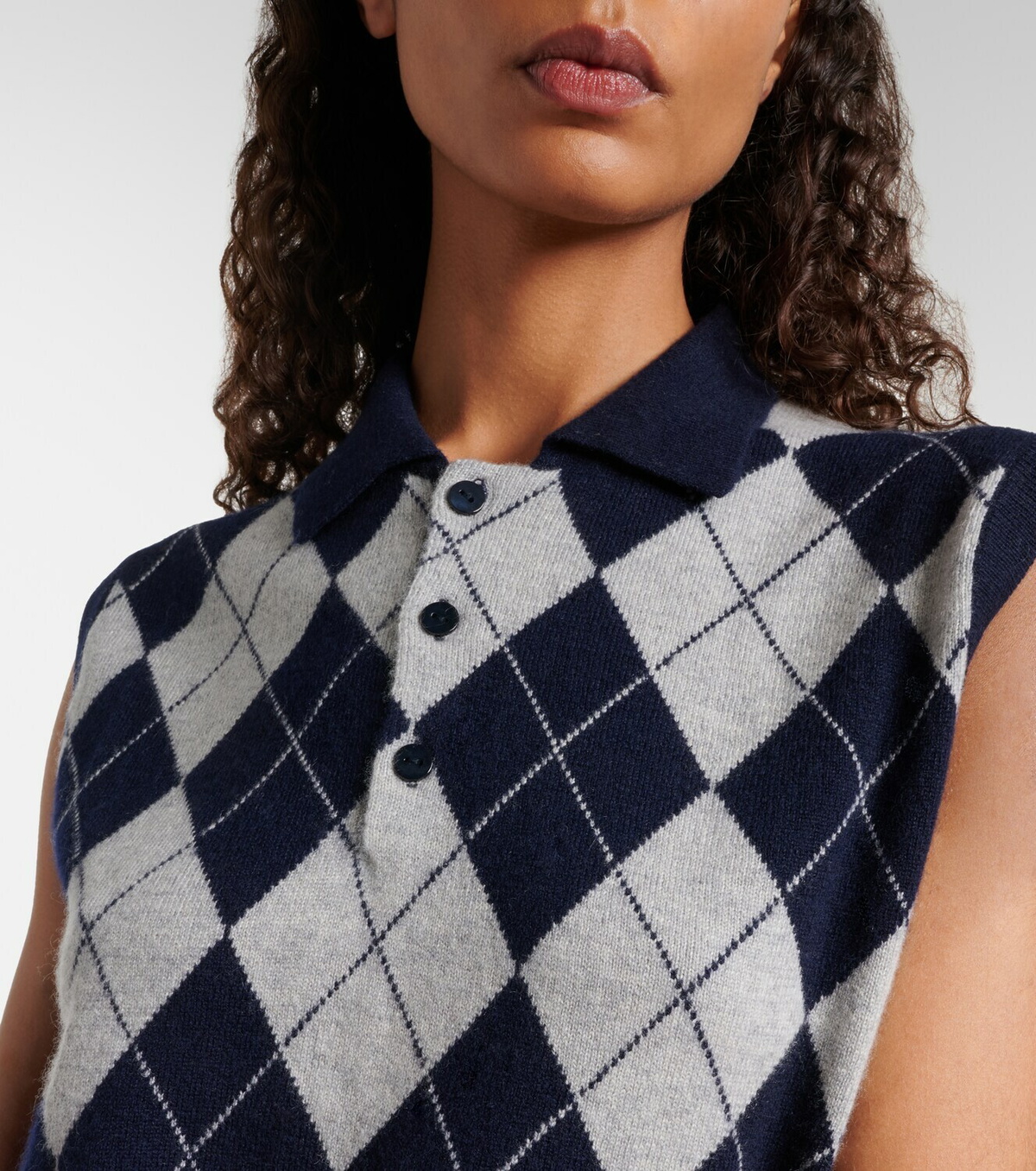 Lisa Yang Riana argyle cashmere sweater vest