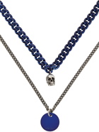 Alexander McQueen Silver & Blue Chain Necklace