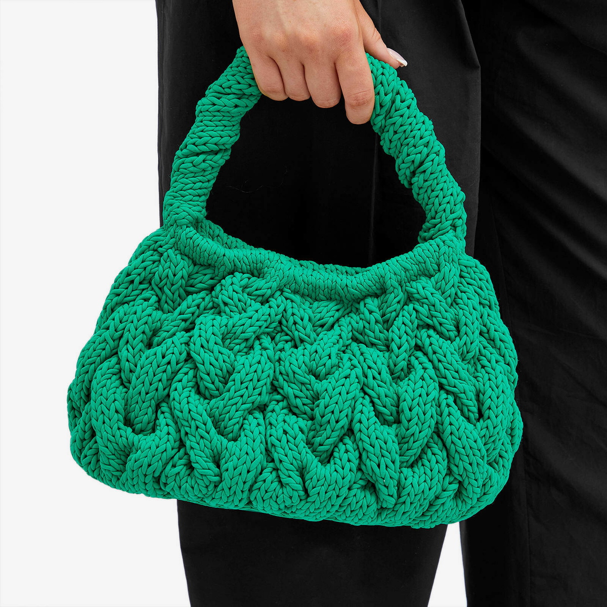 JW Anderson Women's Cable Knit Bag in Green JW Anderson