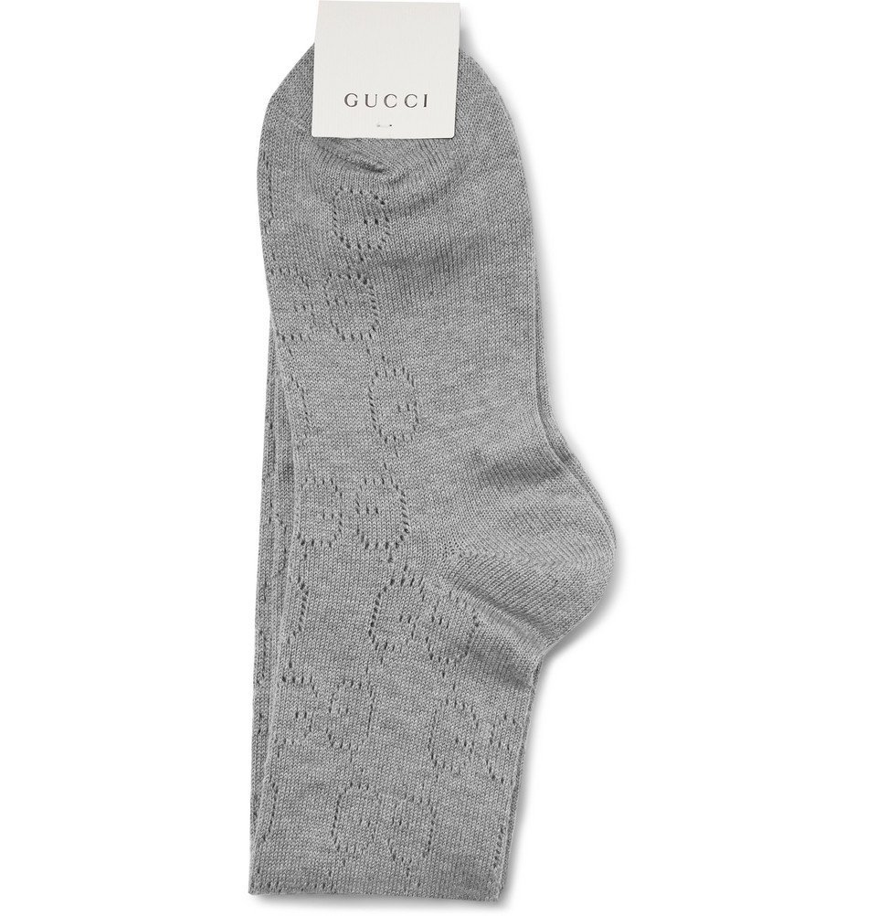 極美品⭐︎GUCCI GGロゴ グレーソックス Gucci - Striped Logo