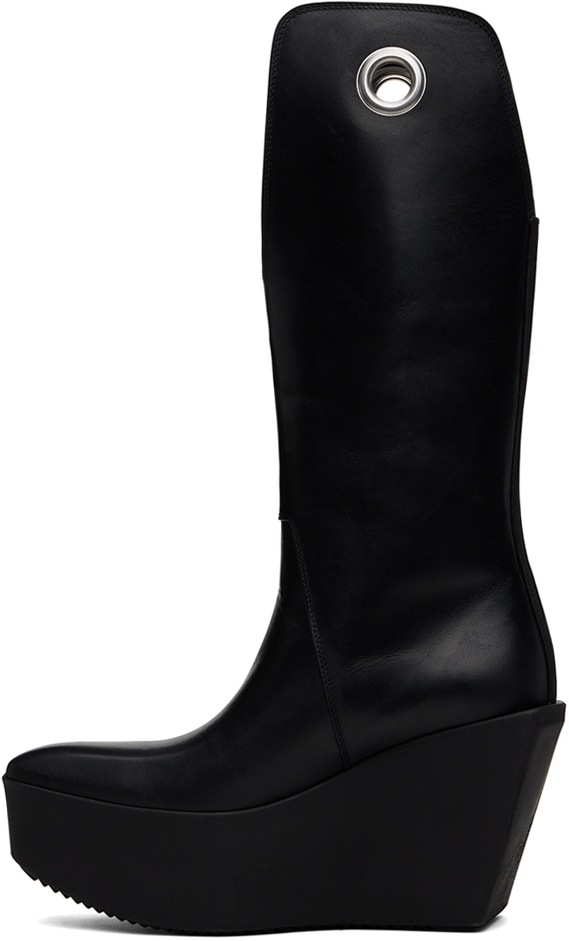 Rick Owens Black Sliver Platform Kowboy Boots Rick Owens