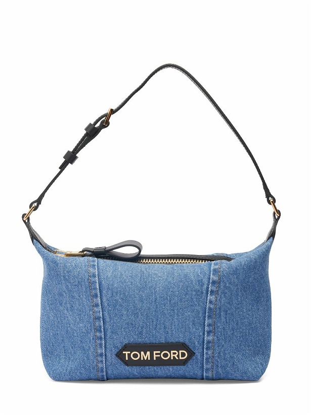 Photo: TOM FORD - Medium Logo Denim Top Handle Bag