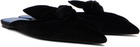 Lanvin Black Midnight Step Velvet Bow Mule Flats