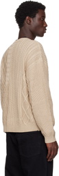 Dime Beige Mixed Cable Knit Sweater
