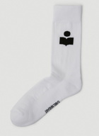 Silokih Logo Jacquard Socks in White