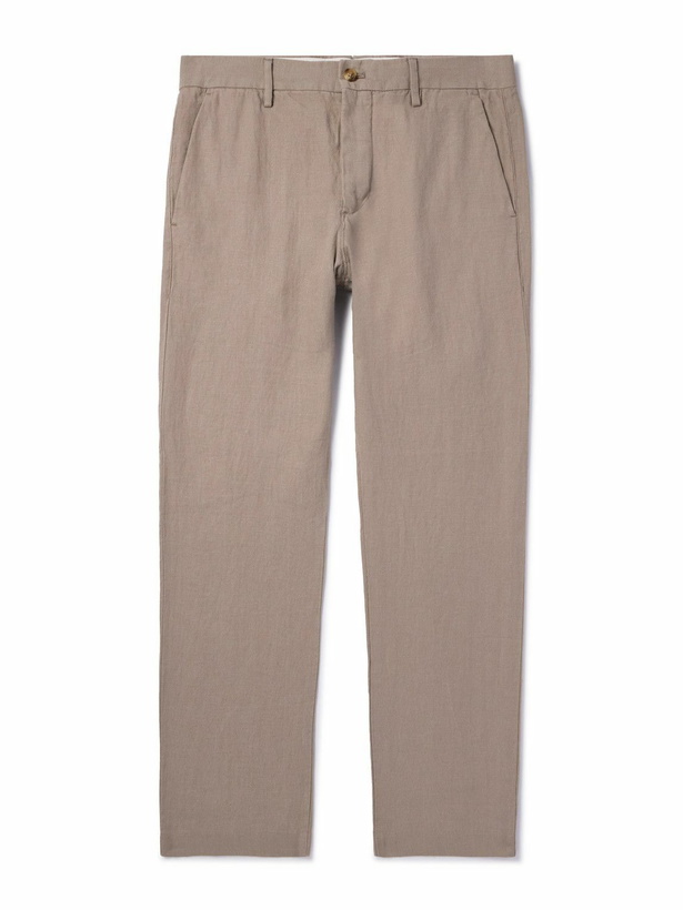 Photo: NN07 - Theo 1454 Tapered Linen Trousers - Brown