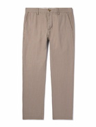 NN07 - Theo 1454 Tapered Linen Trousers - Brown