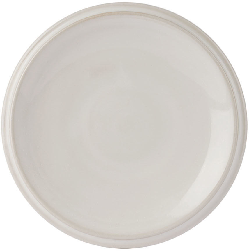 BKLYN CLAY White Saturn Dinnerwear Cereal Bowl & Eggo Plate Set