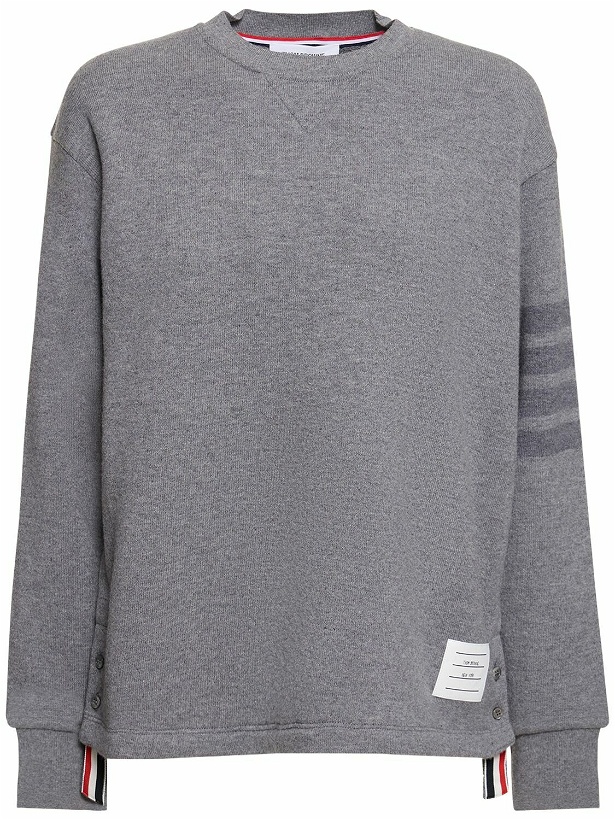 Photo: THOM BROWNE - Intarsia Stripe Wool Jersey Sweatshirt