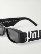 Palm Angels - Rectangular-Frame Acetate and Silver-Tone Sunglasses