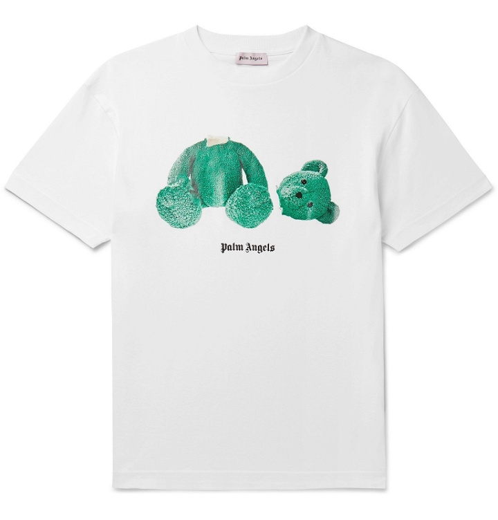 Photo: Palm Angels - Kill the Bear Printed Cotton-Jersey T-Shirt - White