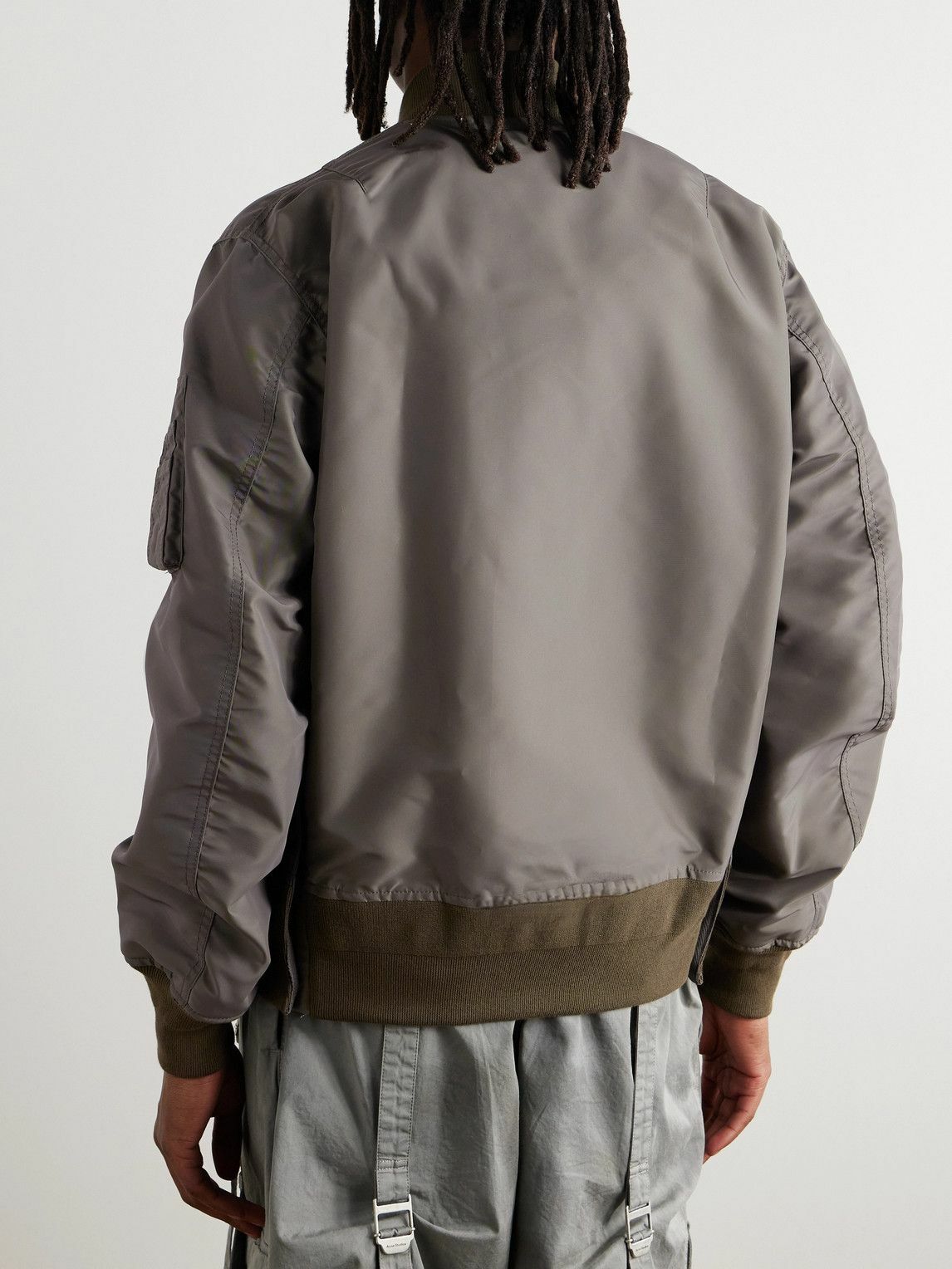 Sacai - Padded Nylon-Twill Bomber Jacket - Gray Sacai