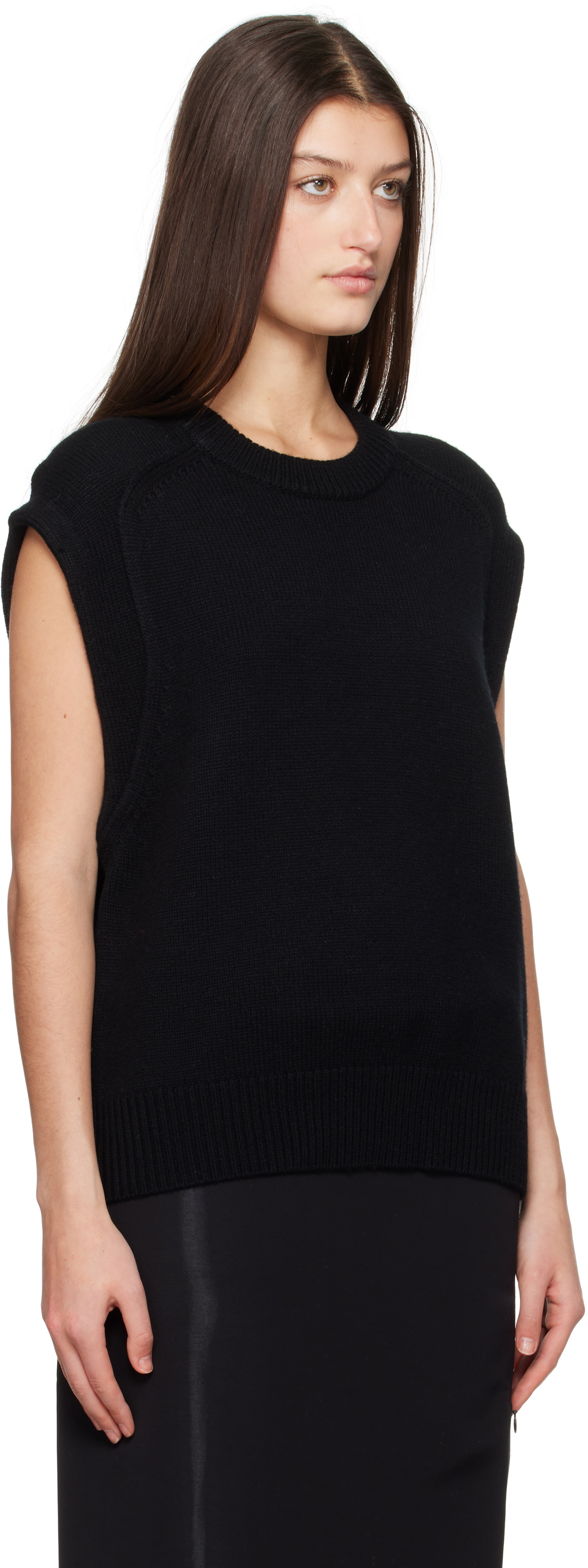 Loulou Studio Black Sleeveless Boxy Top