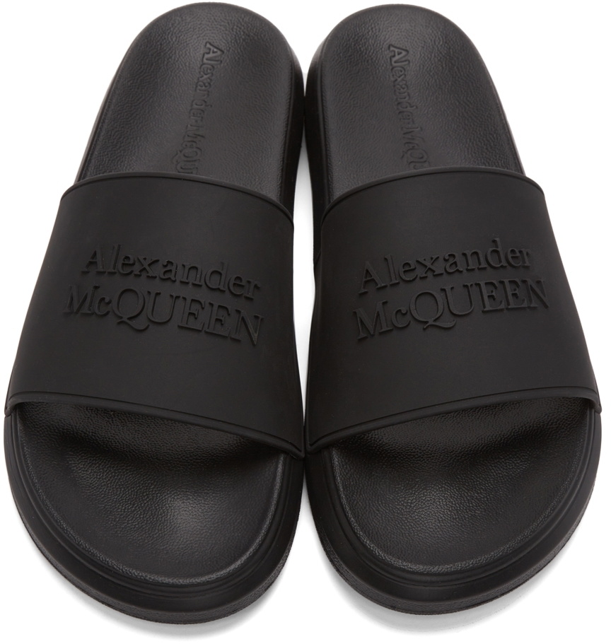 【Alexander McQUEEN】Pool Slide/追跡+関税+全国送料込み Alexander McQueen Black Pool Slides Alexander McQueen