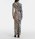 Area Colorblocked printed maxi dress