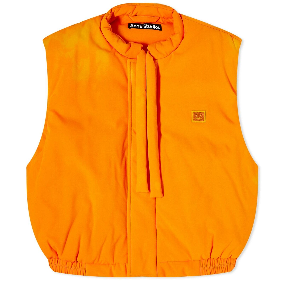 Photo: Acne Studios Osalo Heat Change Padded Face Vest in Orange/Yellow