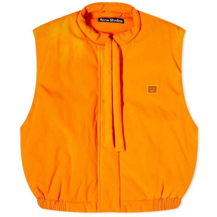 Photo: Acne Studios Osalo Heat Change Padded Face Vest in Orange/Yellow