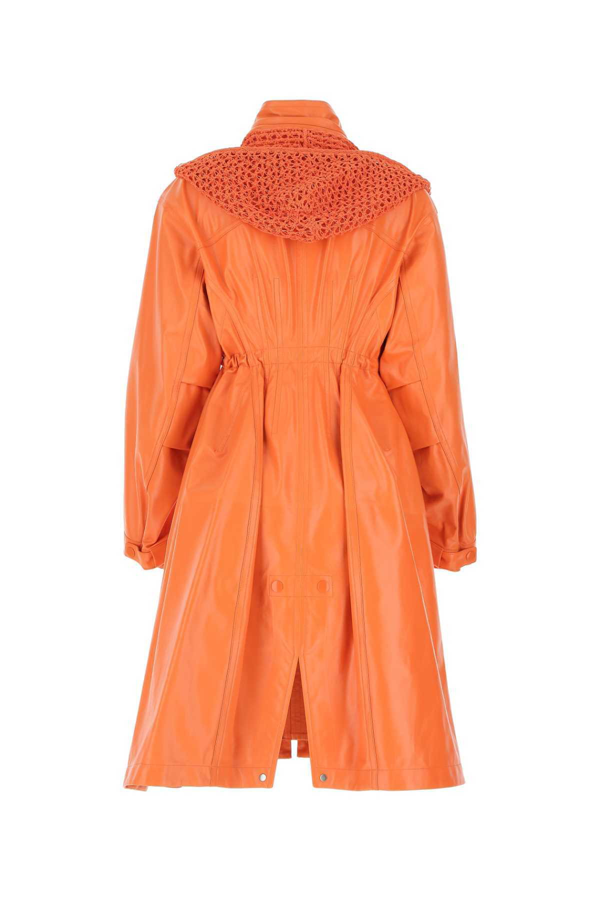【送料&関税込】Bottega Veneta Orange Leather Parka Bottega Veneta Orange Leather Parka Bottega Veneta