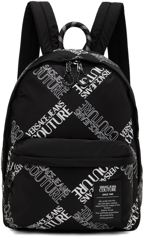 Photo: Versace Jeans Couture Black Range Logo Check Backpack