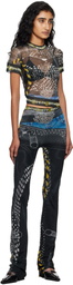 Ottolinger Black & Off-White Mesh Lounge Pants