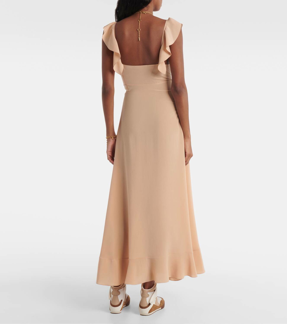 Chloé Ruffled silk crêpe de chine maxi dress