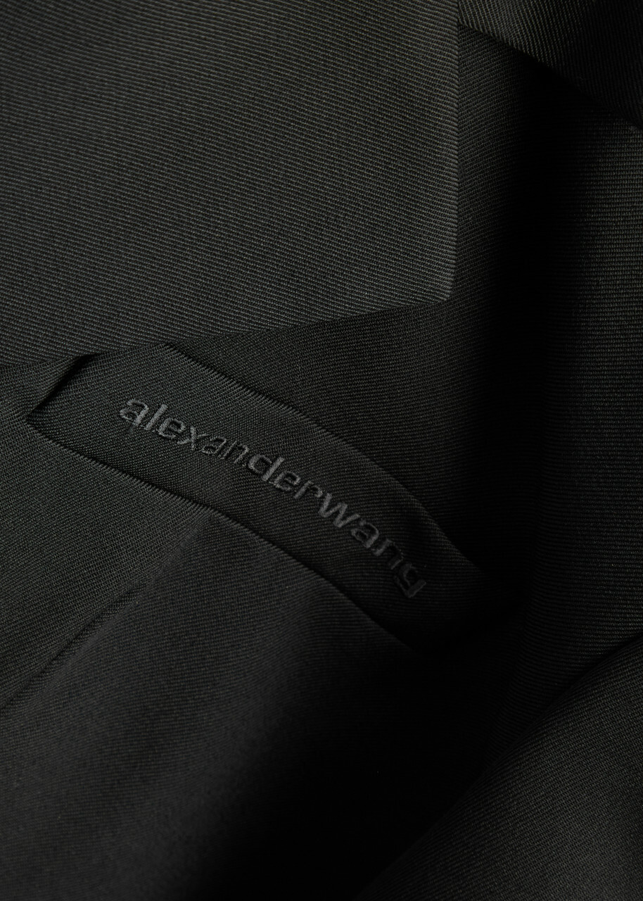 【ALEXANDER WANG】Asymmetric minidress blazer in wool Alexander Wang Asymmetric Wool Blazer Mini Dress Black