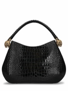 ROBERTO CAVALLI Road Croc Embossed Leather Shoulder Bag