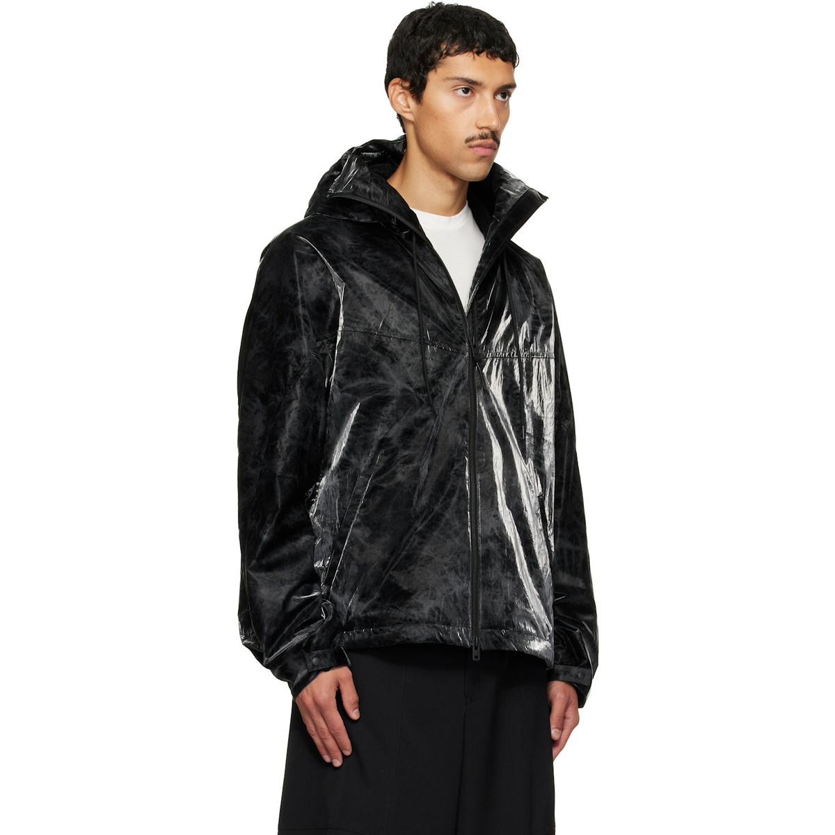 Y-3 Black Marble Nylon Windbreaker Jacket