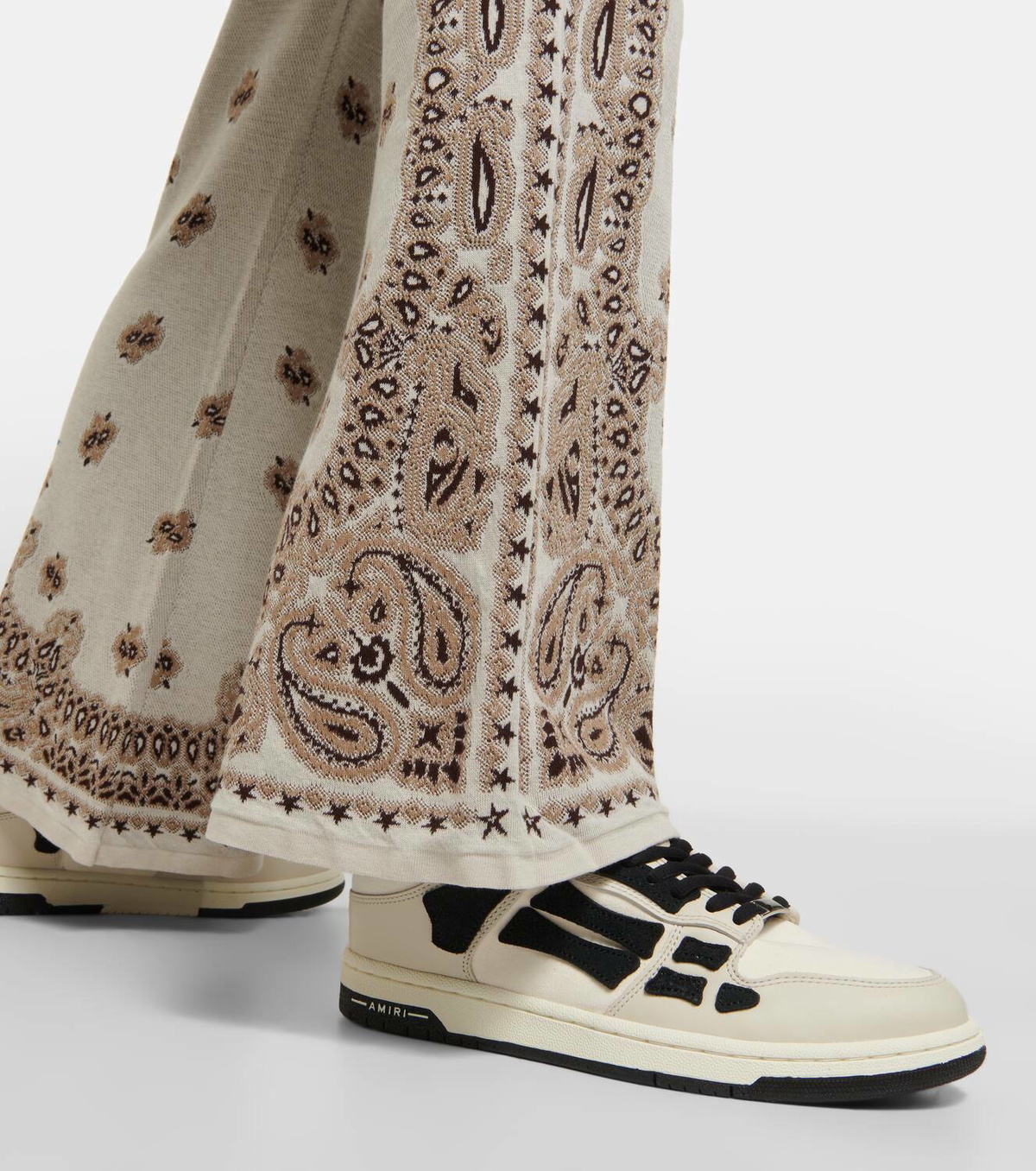 Amiri Low Top Sneakers Skel Applique Perforations Two Tone Finish