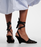 Jacquemus Woven raffia-effect wedges