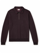 Hartford - Cotton-Blend Jersey Half-Zip Sweater - Burgundy