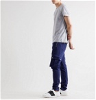 Balmain - Slim-Fit Logo-Embossed Mélange Cotton-Jersey T-Shirt - Gray