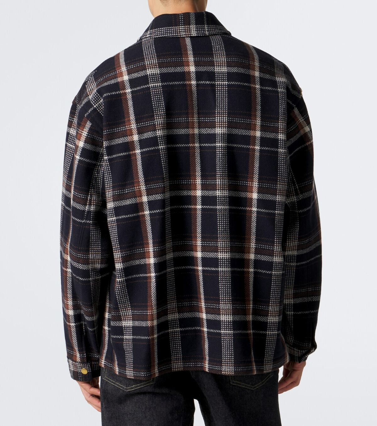 A.Presse Checked wool and cashmere overshirt