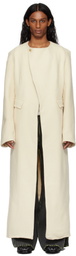 Stanley Raffington Off-White Collarless Coat