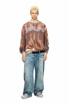 Diesel Hoodie with graffiti print - Sweaters Mens in Brown