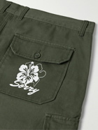 Sorry In Advance - Floral-Print Cotton-Blend Canvas Cargo Shorts - Green