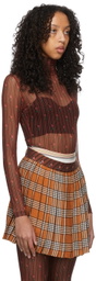 SHUTING QIU Black & Orange Polyester T-Shirt