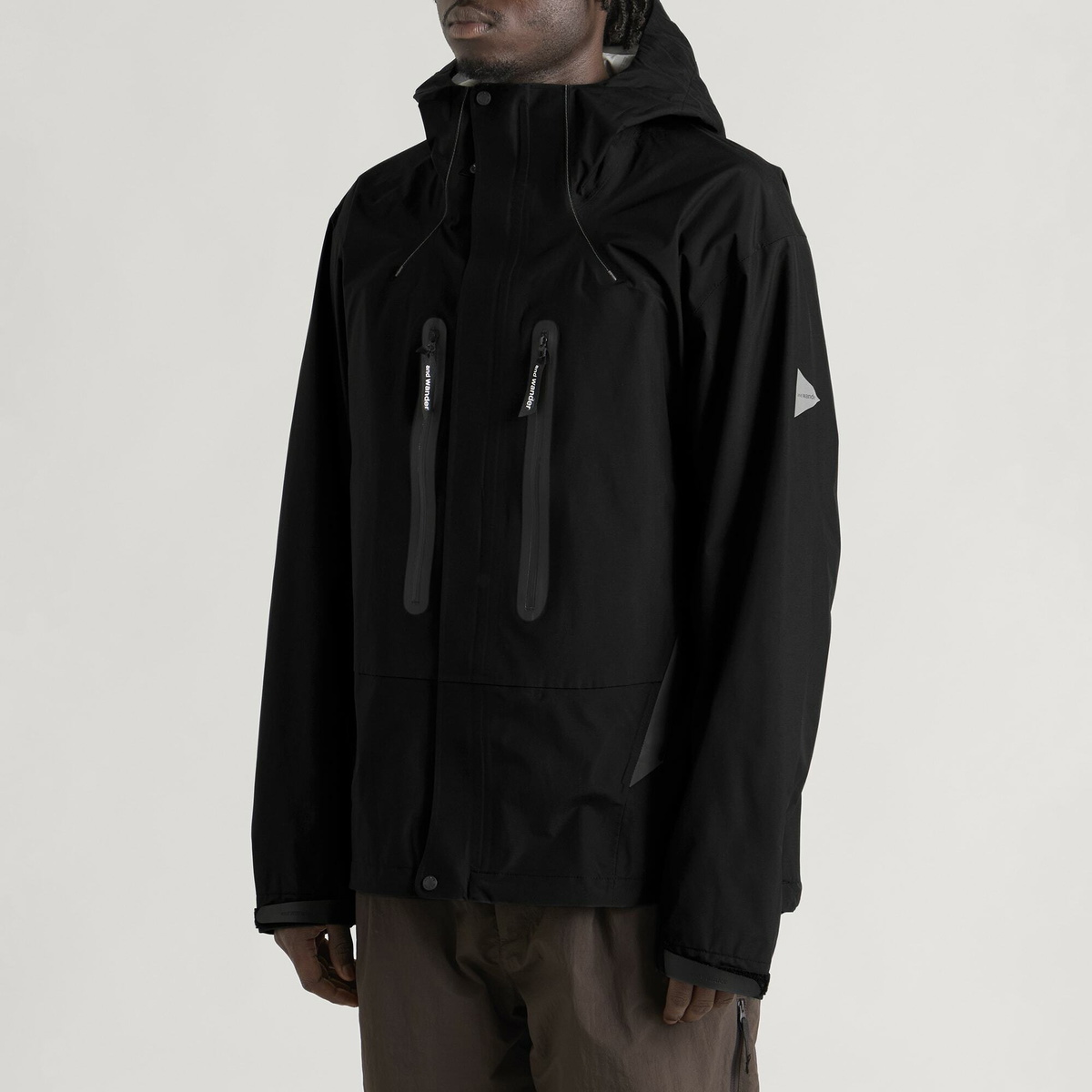 And Wander Men's 2.5L Hiker Rain Jacket in Black