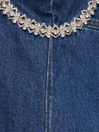 SELF-PORTRAIT Embellished Cotton Denim Mini Dress
