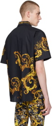 Versace Jeans Couture Black Watercolor Couture Shirt