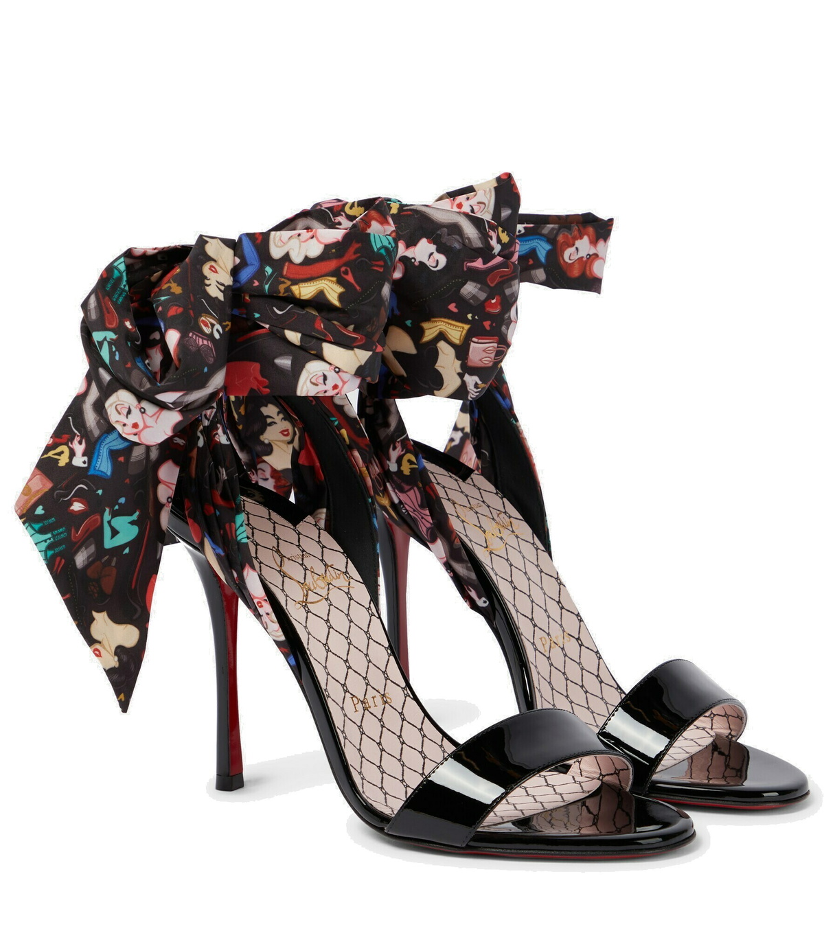 新作*CHRISTIAN LOUBOUTIN*Sandal Du Desert 100 サテンサンダル Christian Louboutin Sandale Du Desert 100, Printed Satin