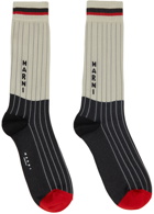 Marni Off-White & Black Viscose Socks